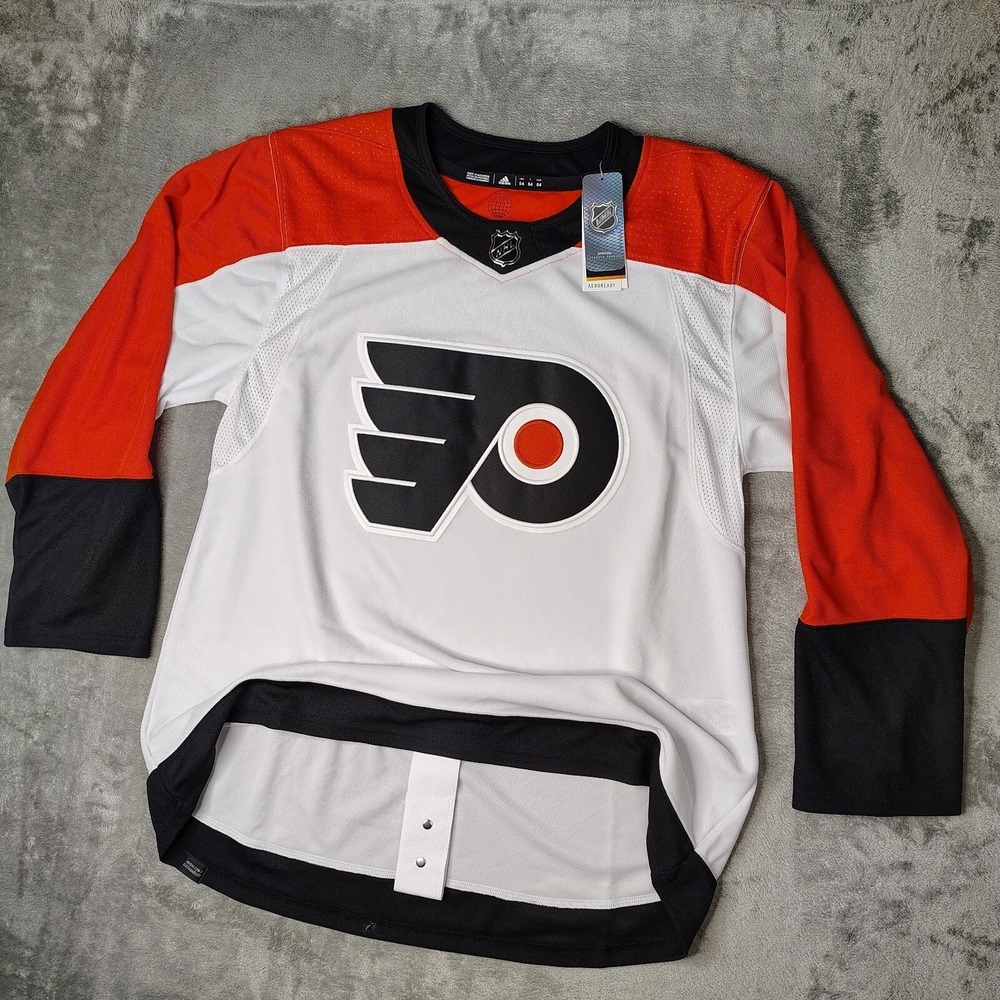 Philadelphia Flyers Adidas Jersey Size 54 White Orange Primegreen Away Authentic
